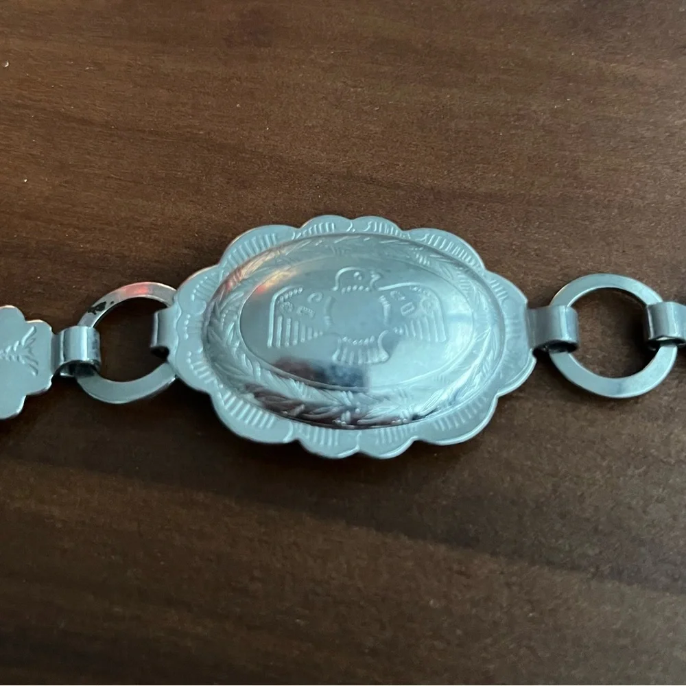 Vintage SILVEL Silver Embossed Link Belt